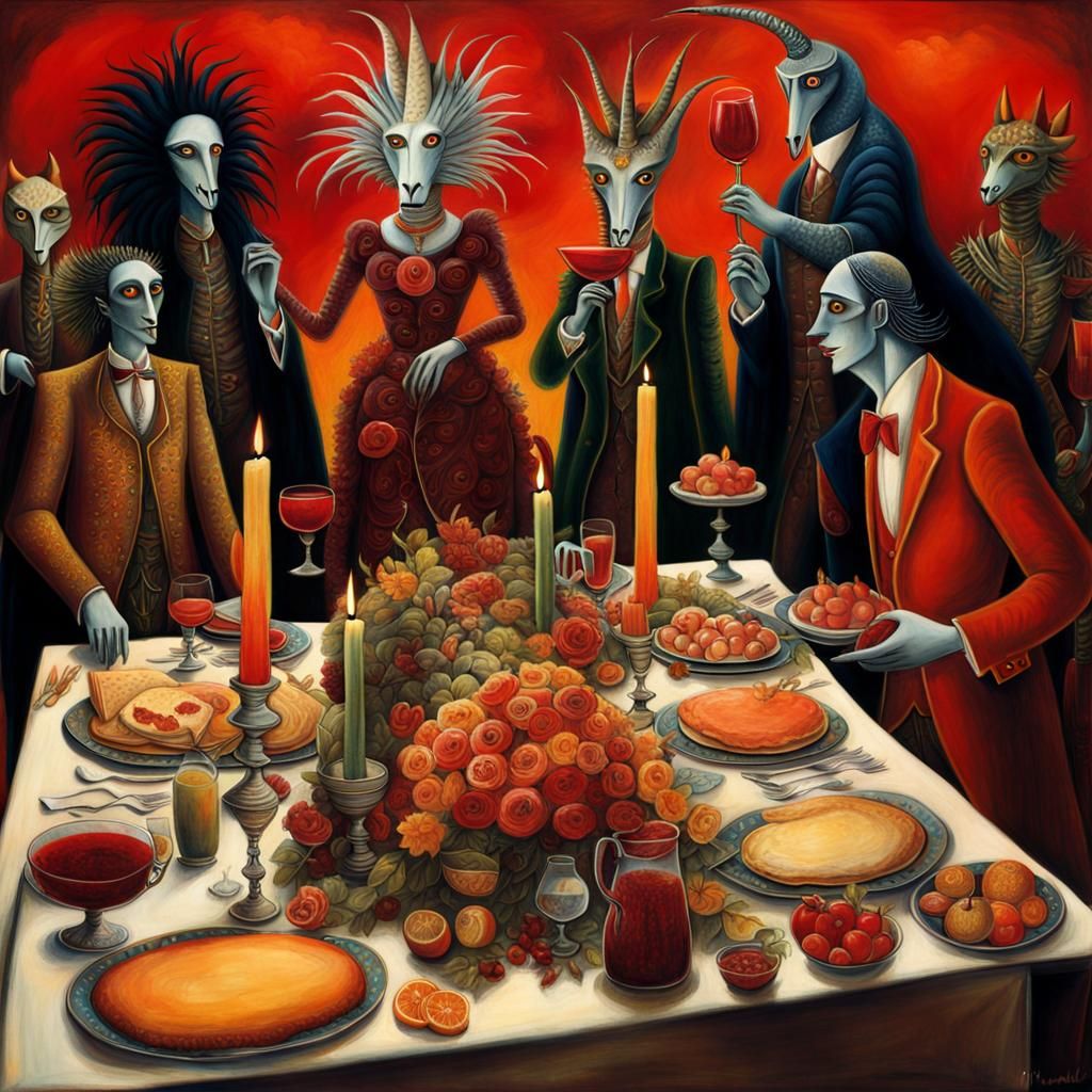 Surreal Wedding Dreamscape in Magical Realism Style