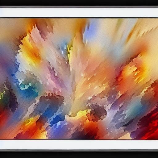 Abstract Gold and Silver Painting in Gouache Style