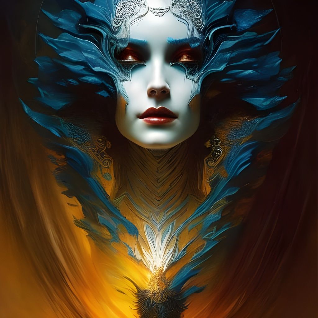 Sinister Mirror Image in Dark Fantasy Style