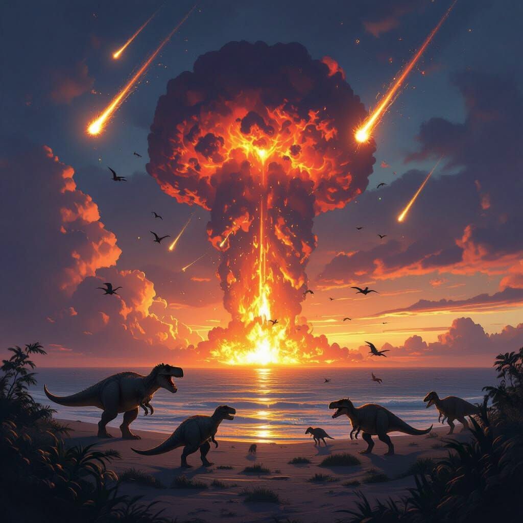 Dinosaur Extinction Event: Meteors Strike Gulf of Mexico