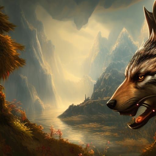 Summer Wolf Fantasy Concept Art