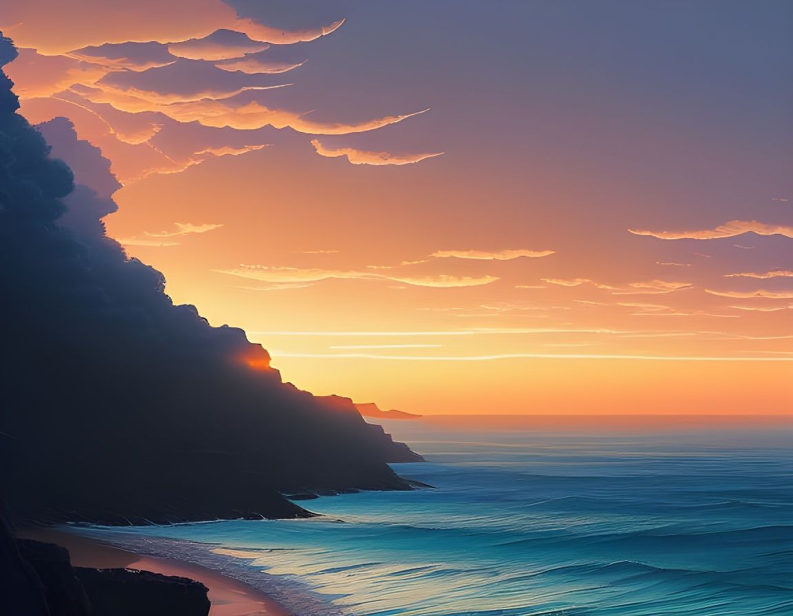 Tangerine Sunset with Intricate Cloud Layers