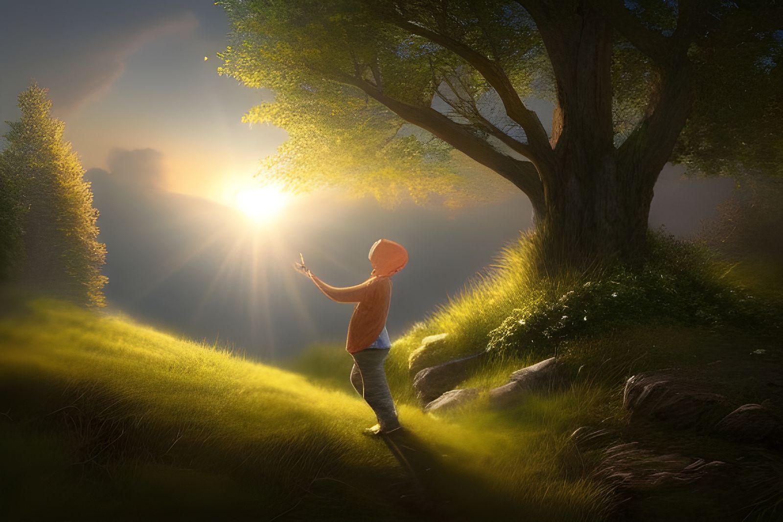 People Tumbling Down Hill From Wishing Well