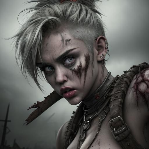 Hyperrealistic Zombie Warlord in Cleveland Wastelands