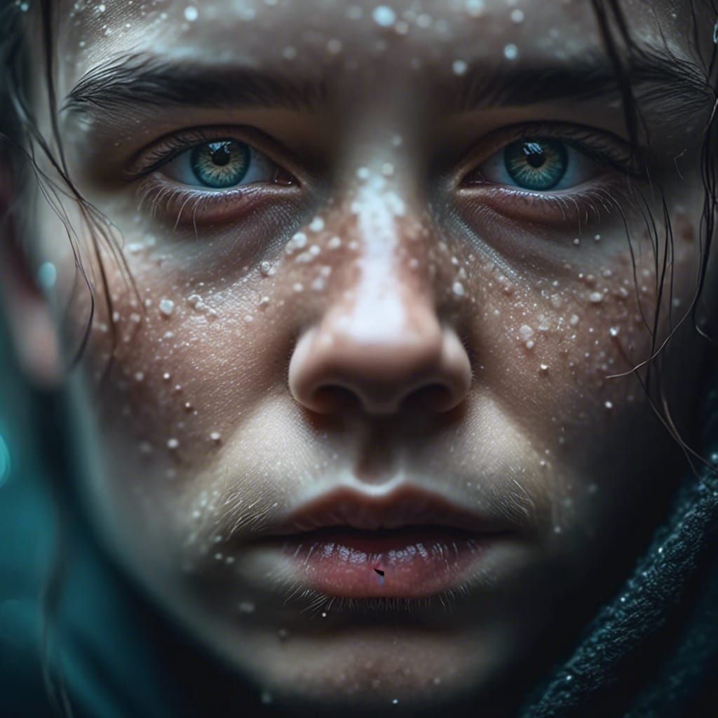 Dramatic Close Up Portrait in Style of Jeffries