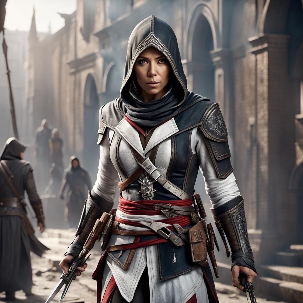 Eva Longoria as Assassin With Hidden Blade