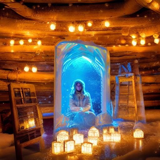 Cozy Fantasy Igloo Interior in Hyper-Realistic Style