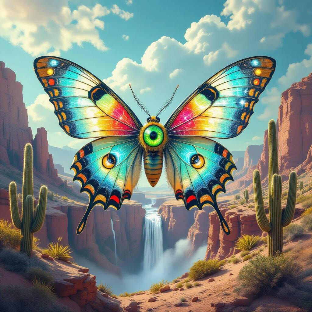 Surreal Moth Canyon Dreamscape in High Definition