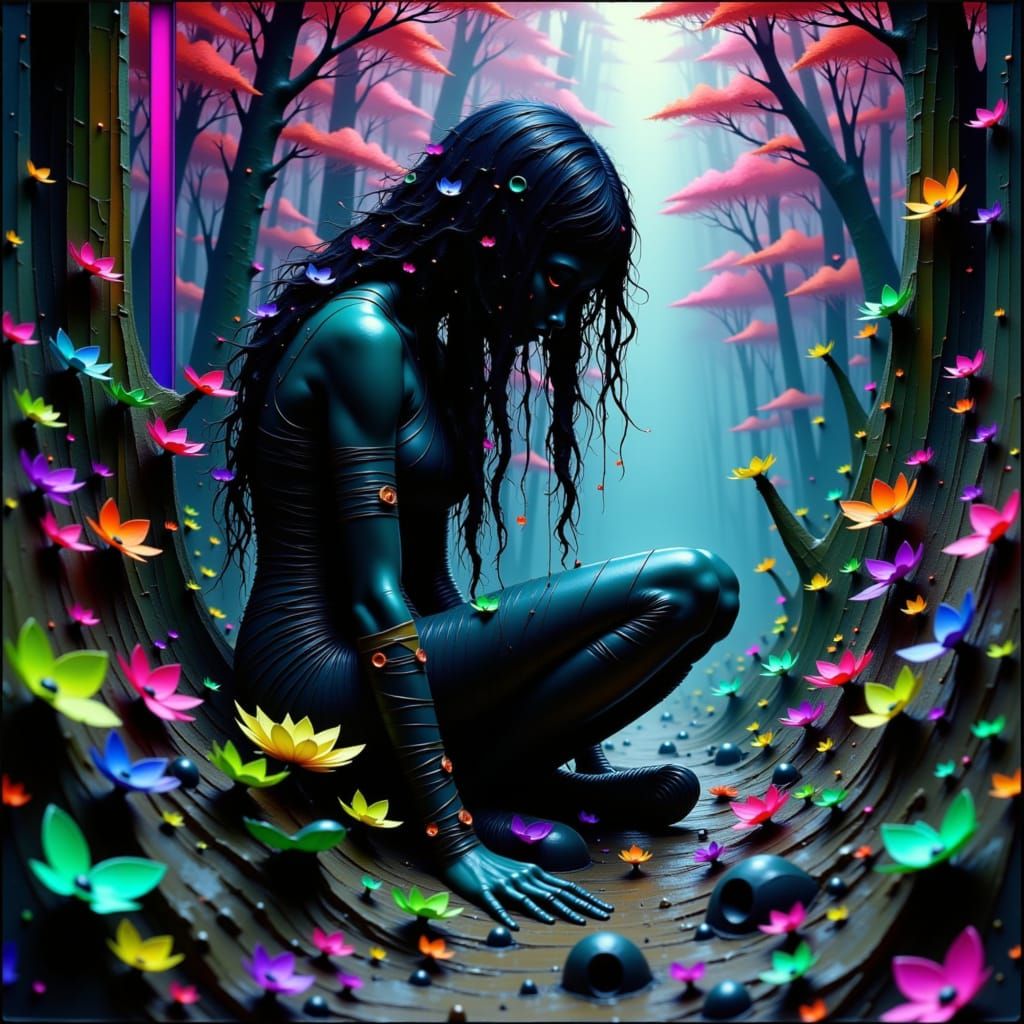 Feathery 3D Shape with Impasto Texture