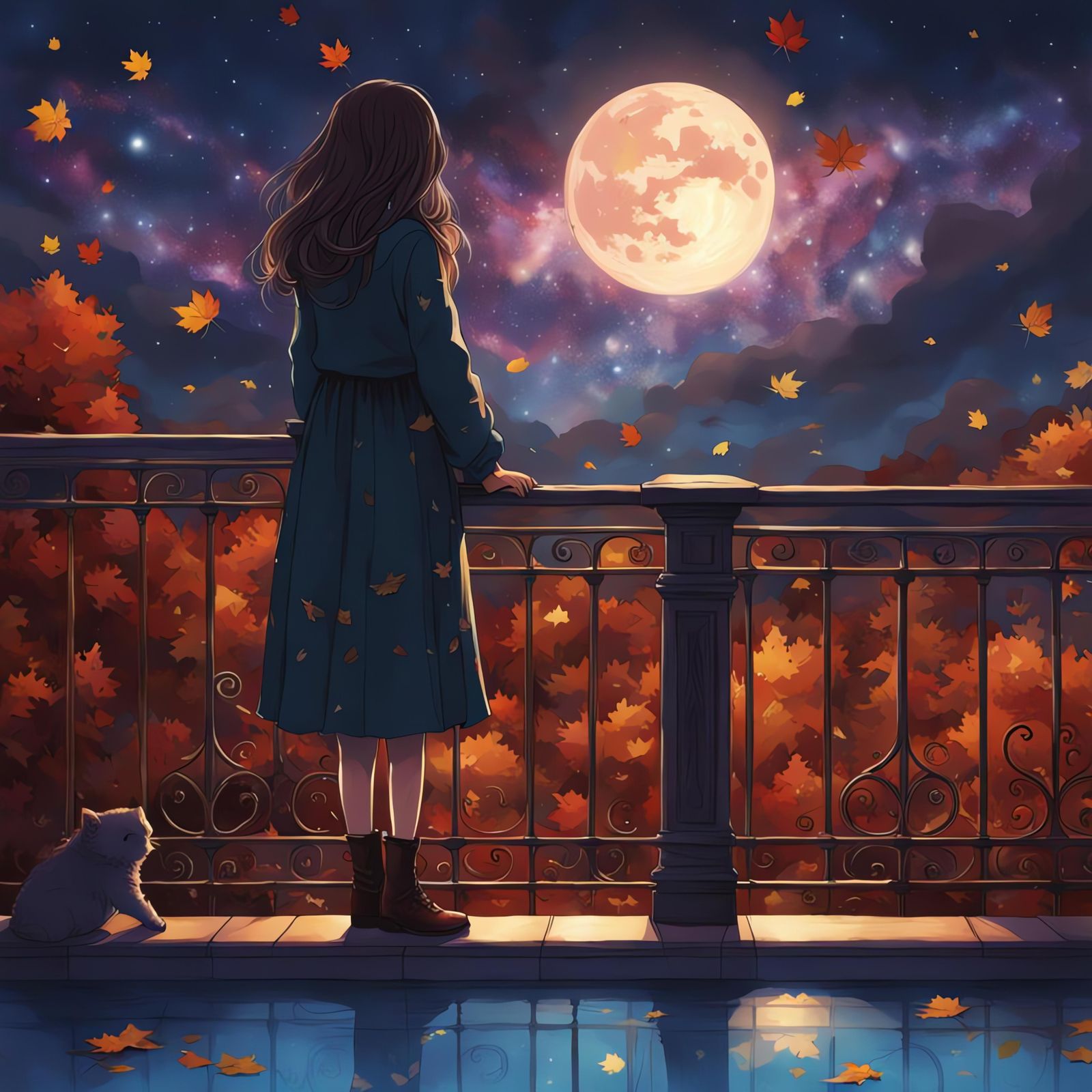 Girl on Balcony at Twilight