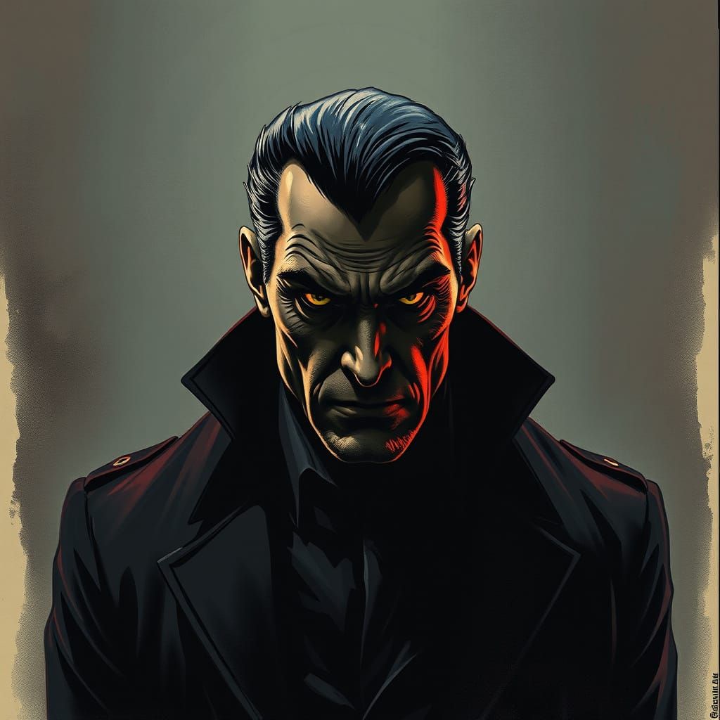 Menacing Villain Portrait in Dramatic Style