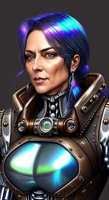 Steampunk Outlaw Wanted Poster with Cybernetic Details