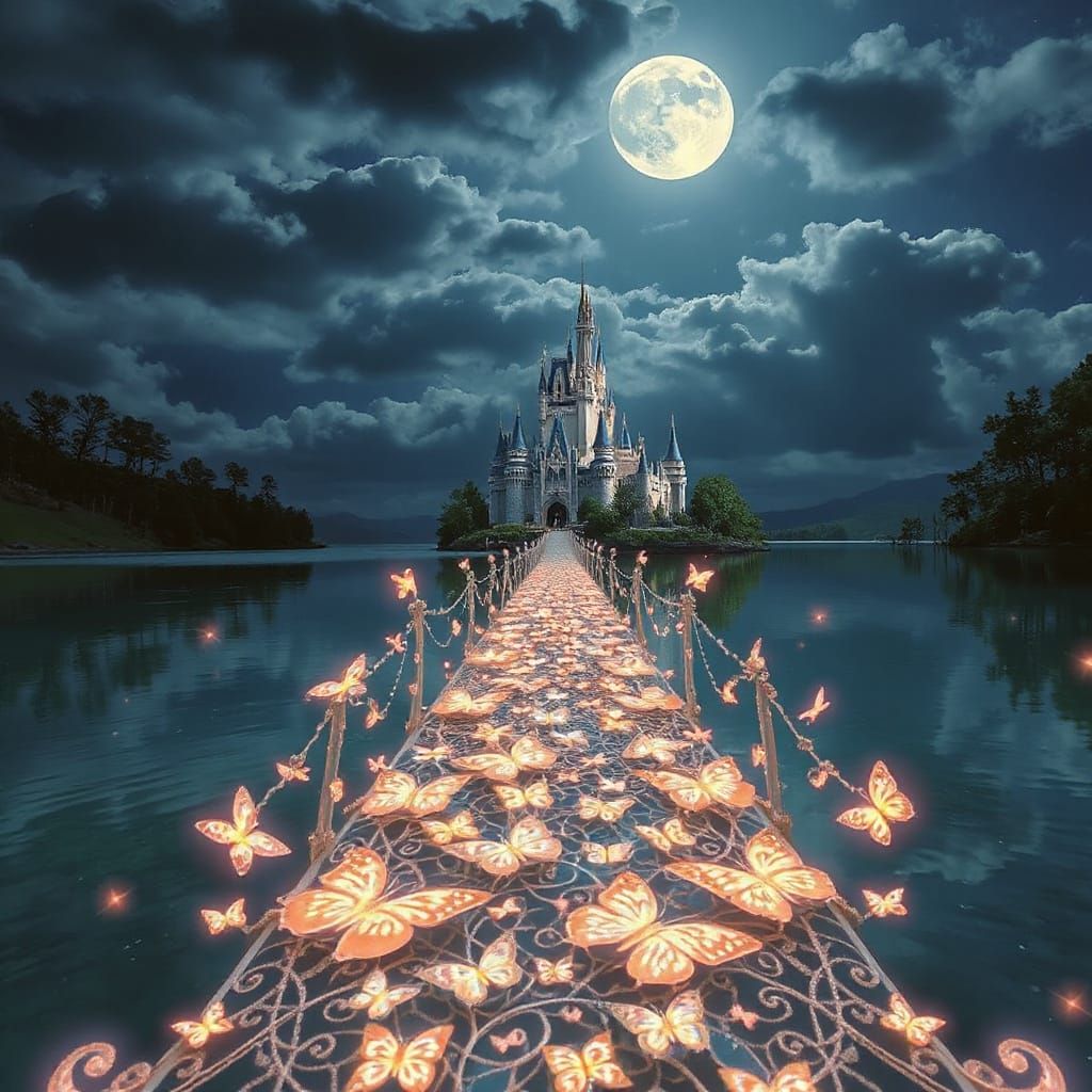 Moonlit Bridge to Enchanted Castle