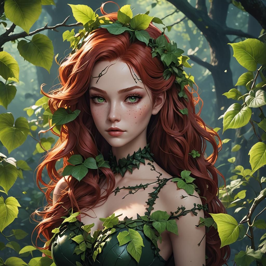Detailed 3D Anime Art of Poison Ivy