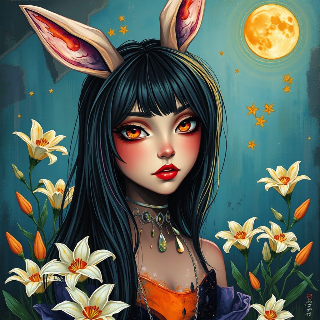 Whimsical Portrait in a Land of Lilies
