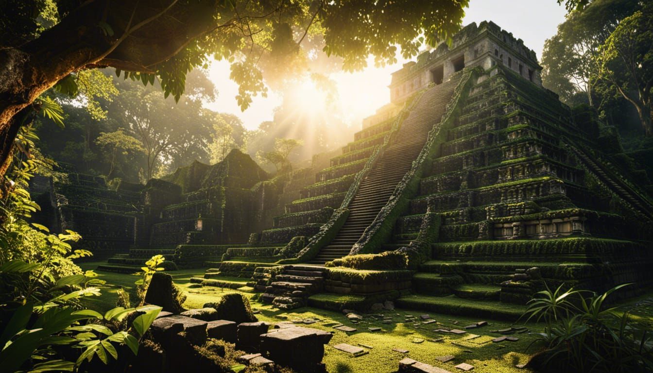 Ancient Aztec temple ruins