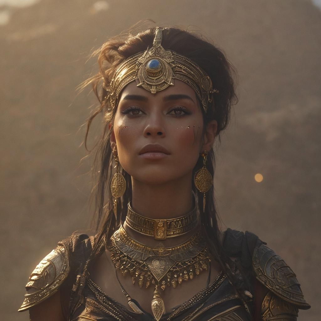 Mystic Dark Elf Sorceress in Golden Light