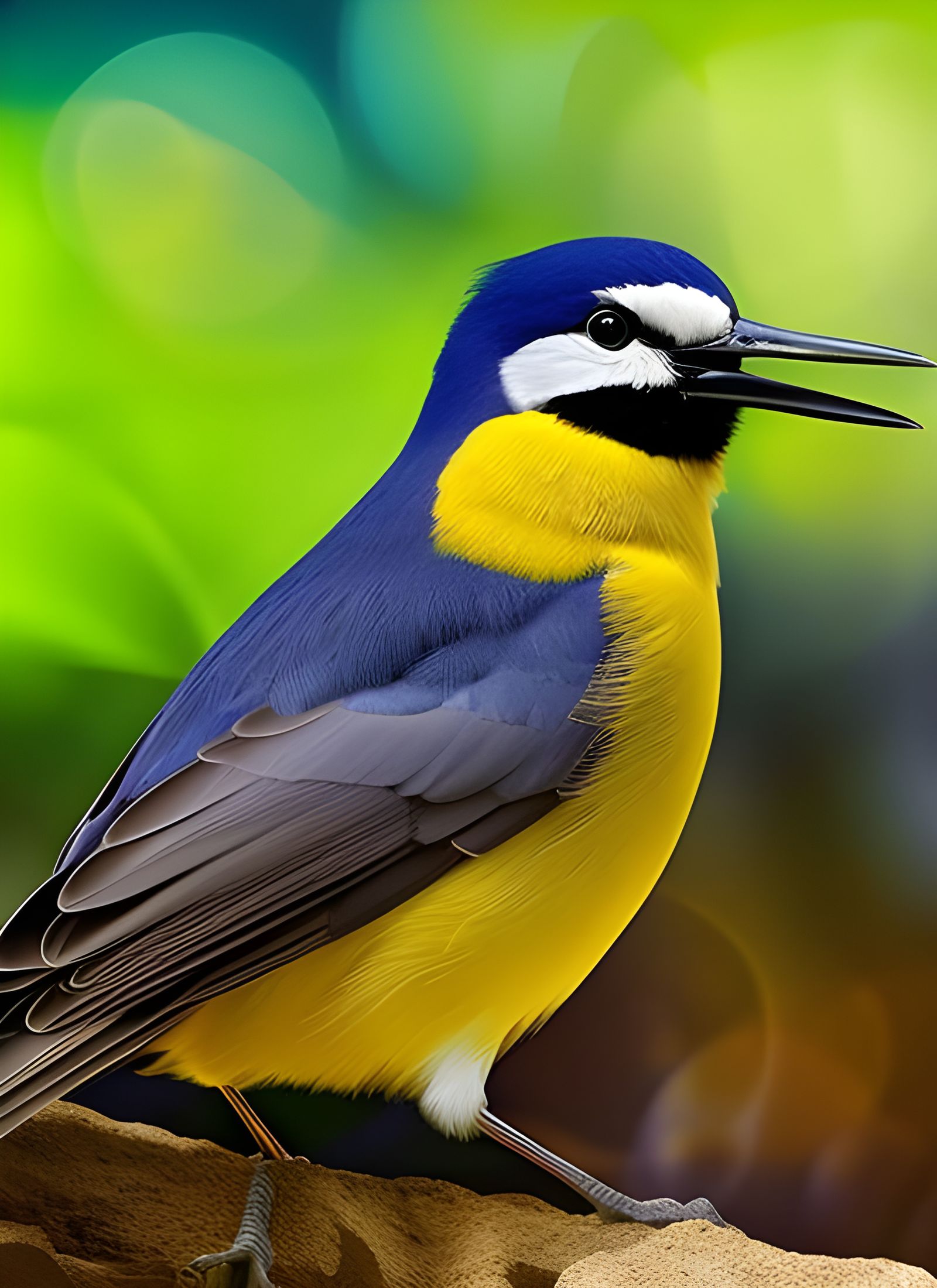 Contre-Jour Oil Painting of Sassy Birds