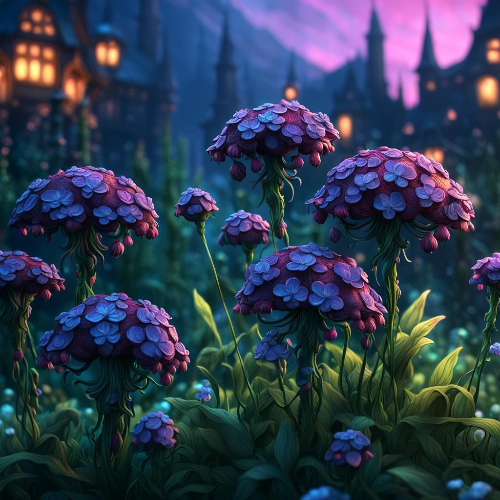 Detailed Clover Flowers in a Matte Painting