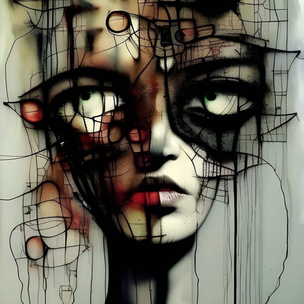 Claymation Woman's Portrait in Dave McKean Style