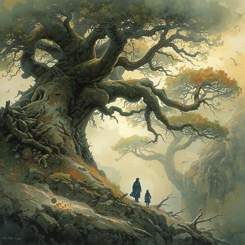 Ancient Tree in Intricate, Meticulous Detail