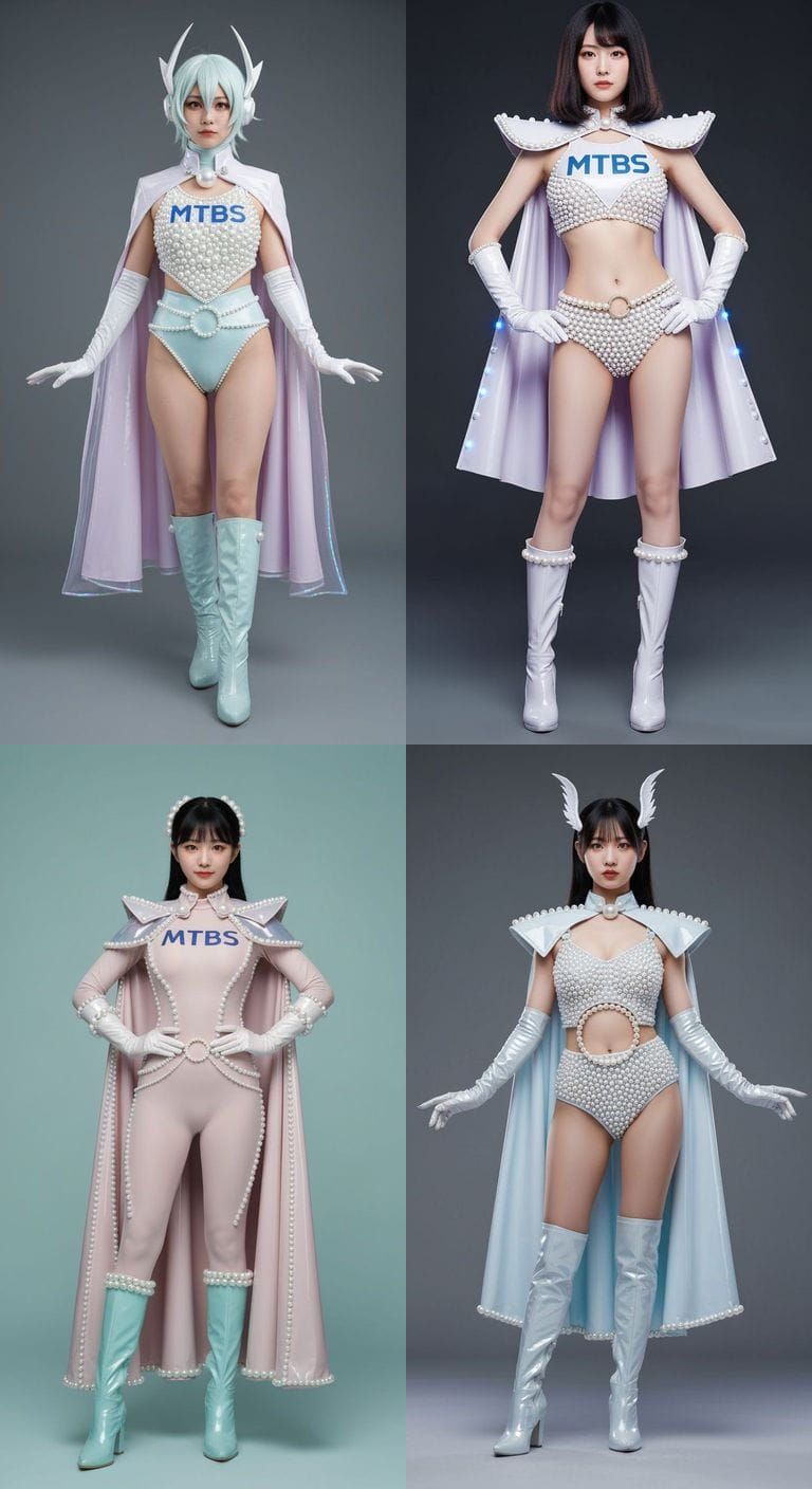 Chinese Student Superheroine in Pearl Milk Tea Outfit