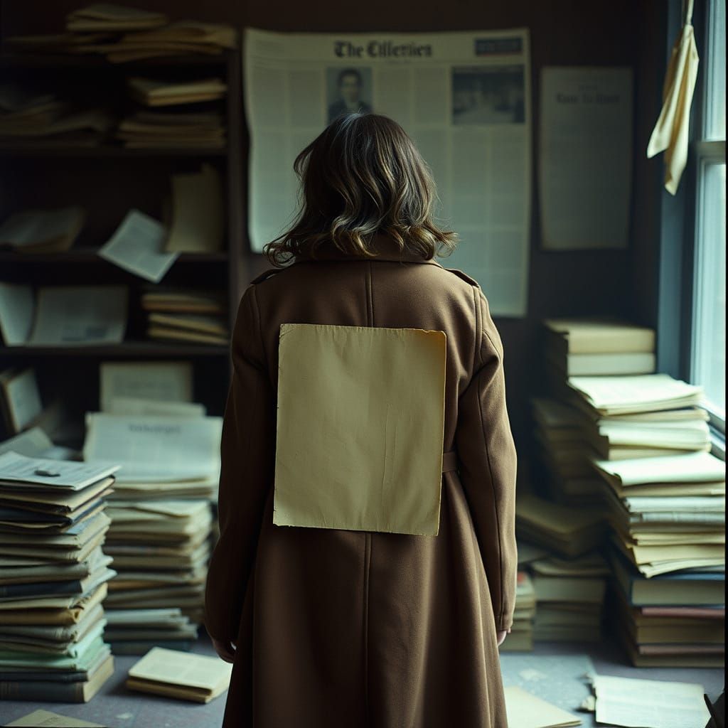 Girl in Shadows of the Past: Cinematic Film Still