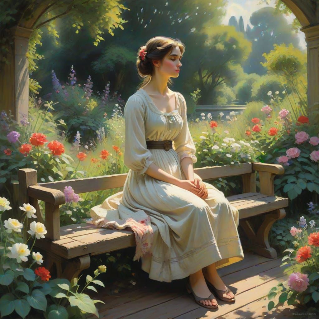 Serenity in a Lush Garden