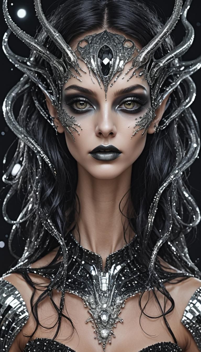 Enchanting Alien Girl with Glimmering Features