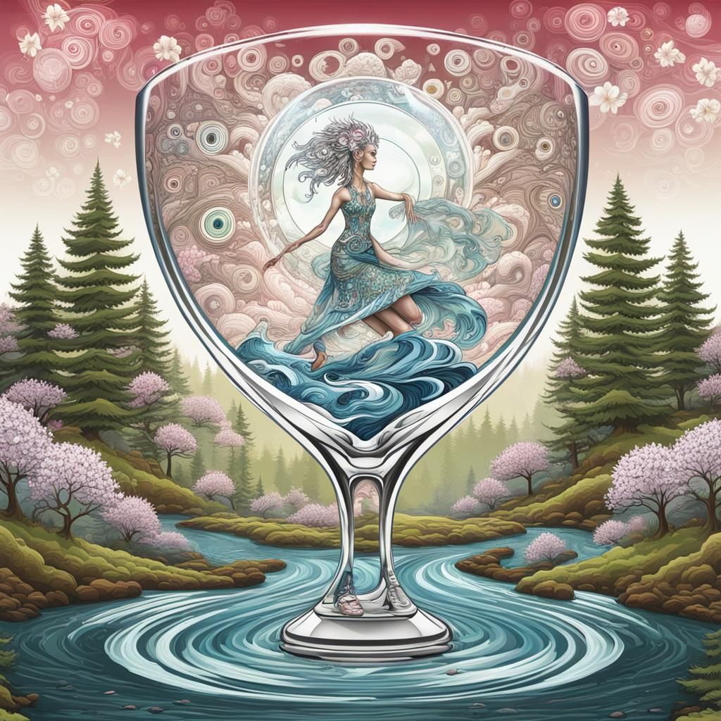 Punk Rock Goddess in Hourglass: Abstract Fractal Art