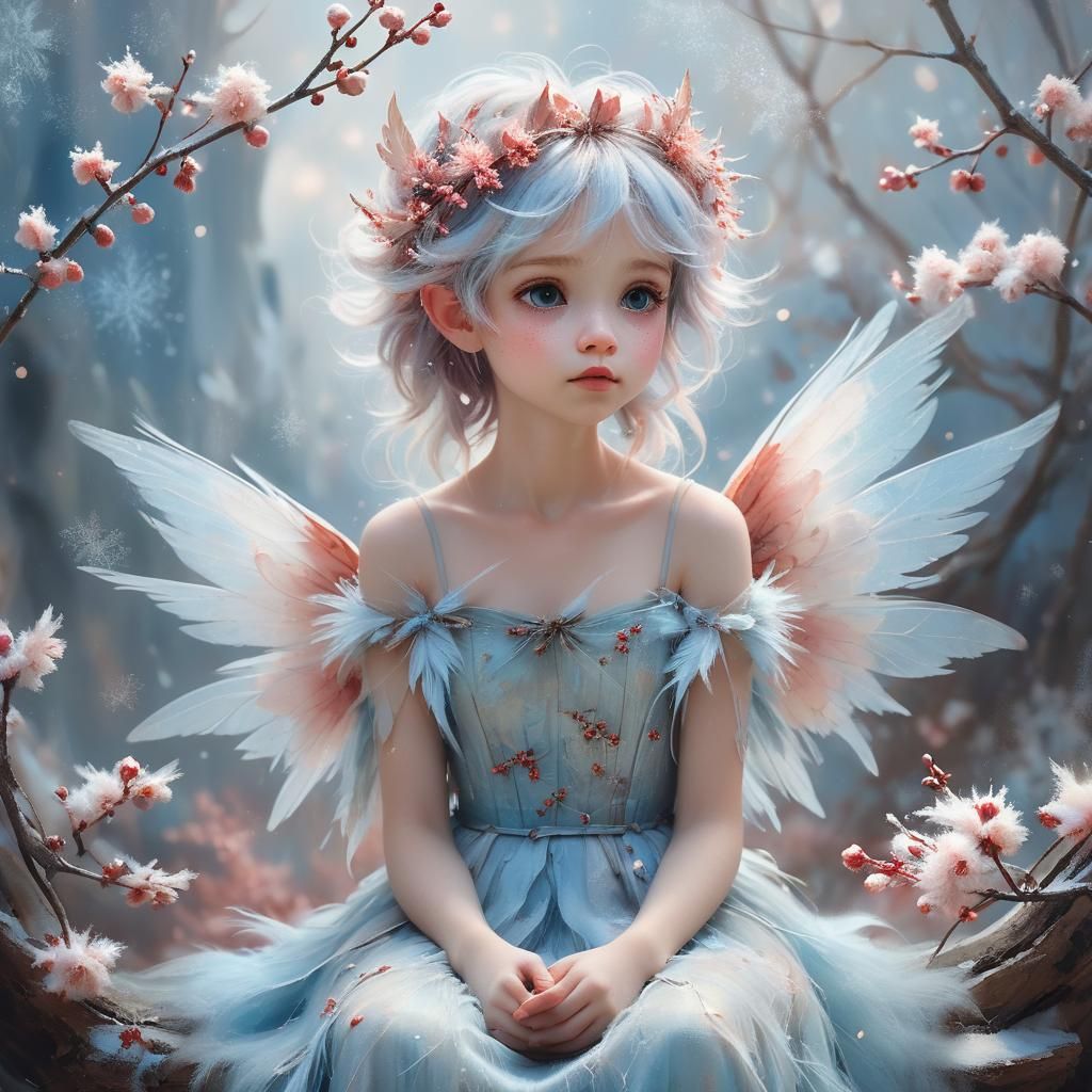 Fairy Girl with Snowflakes: A Whimsical Matte Painting