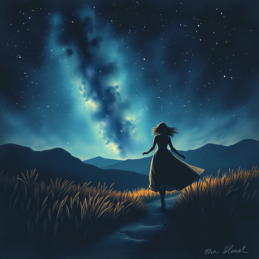 Figures Running in the Shadows of the Night