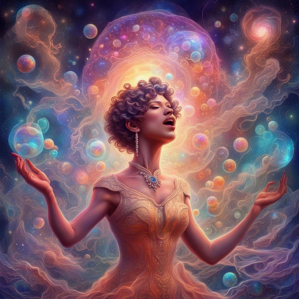 Soap Opera Singer: Holographic Astral Illustration