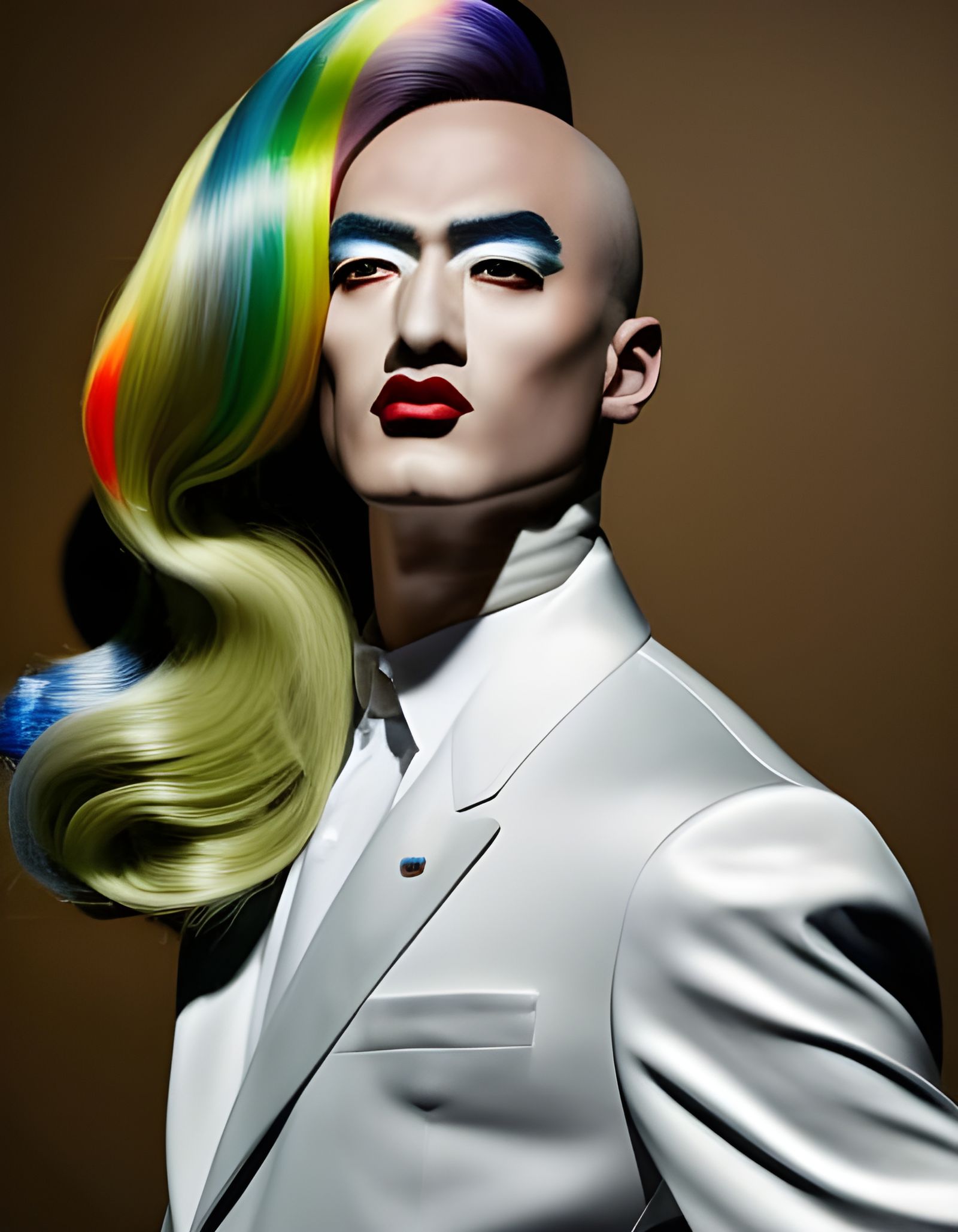 Extravagant Drag Queen Portrait in Oil Painting Style