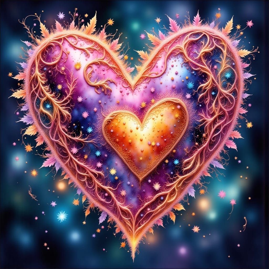 Glowing heart, sparkles and glitter <lora:Impressionnism:1.0...