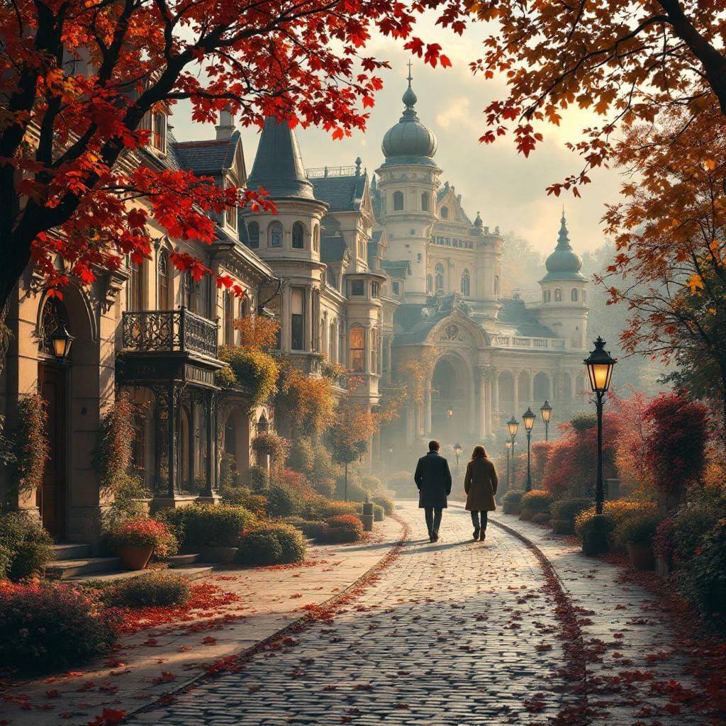 Karlovy Vary Street View in Autumn Photography