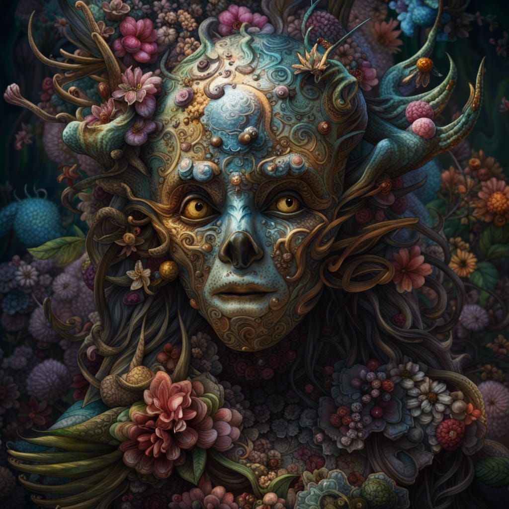 Haunted Jungle: Sinister Decay in Hyperdetailed Rendering