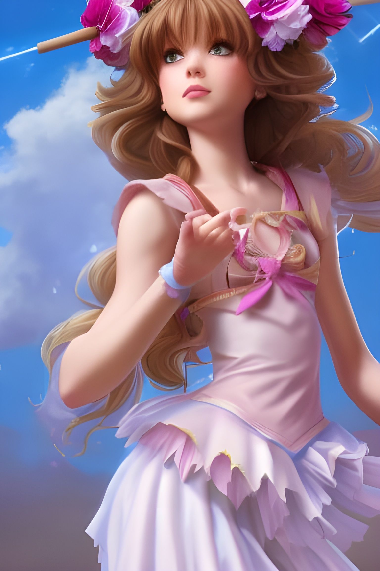 Beautiful Magical Girl Portrait in Anime Realism Style