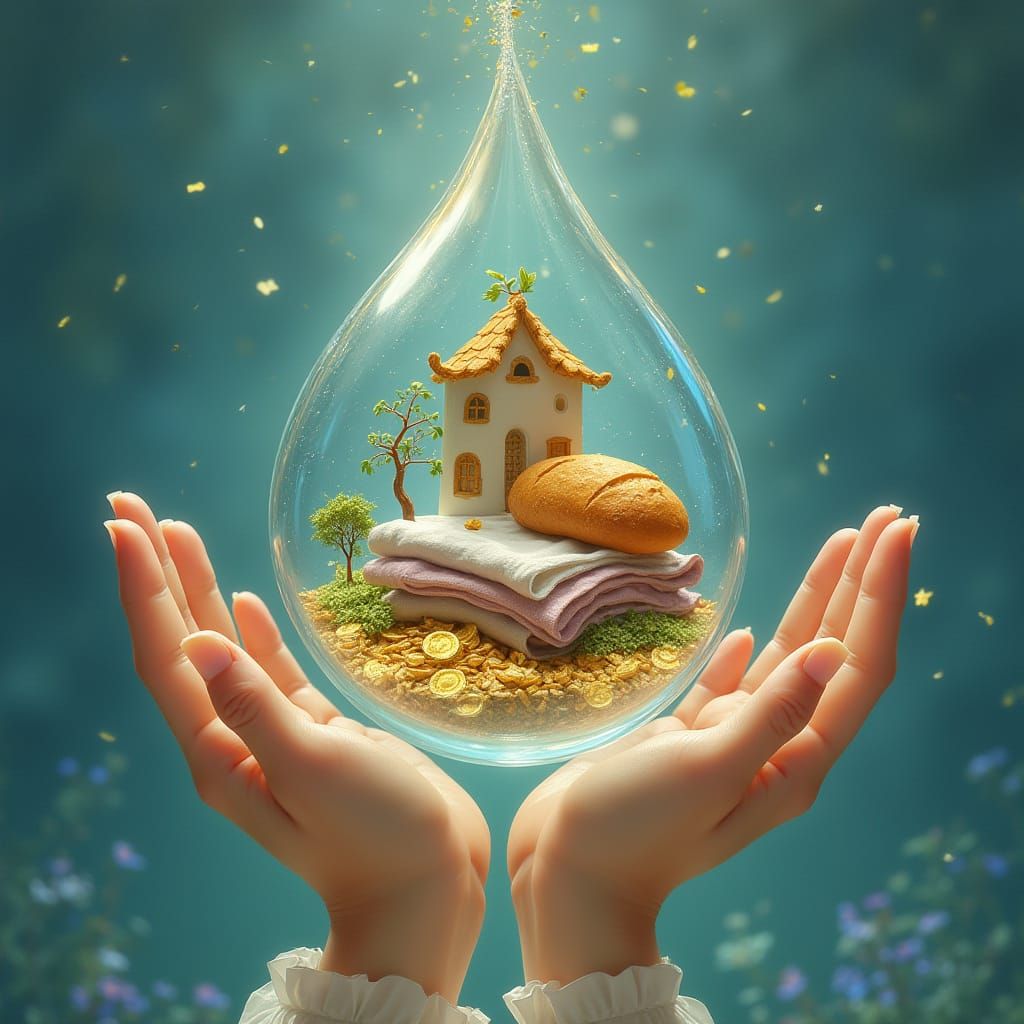 Surreal Water Droplet Teems with Blessings and Whimsy