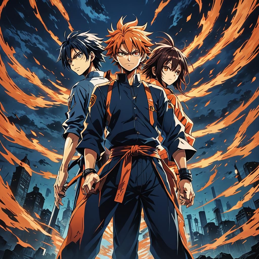 Yuji and Sukuna: Vibrant Manga Scan Anime Style