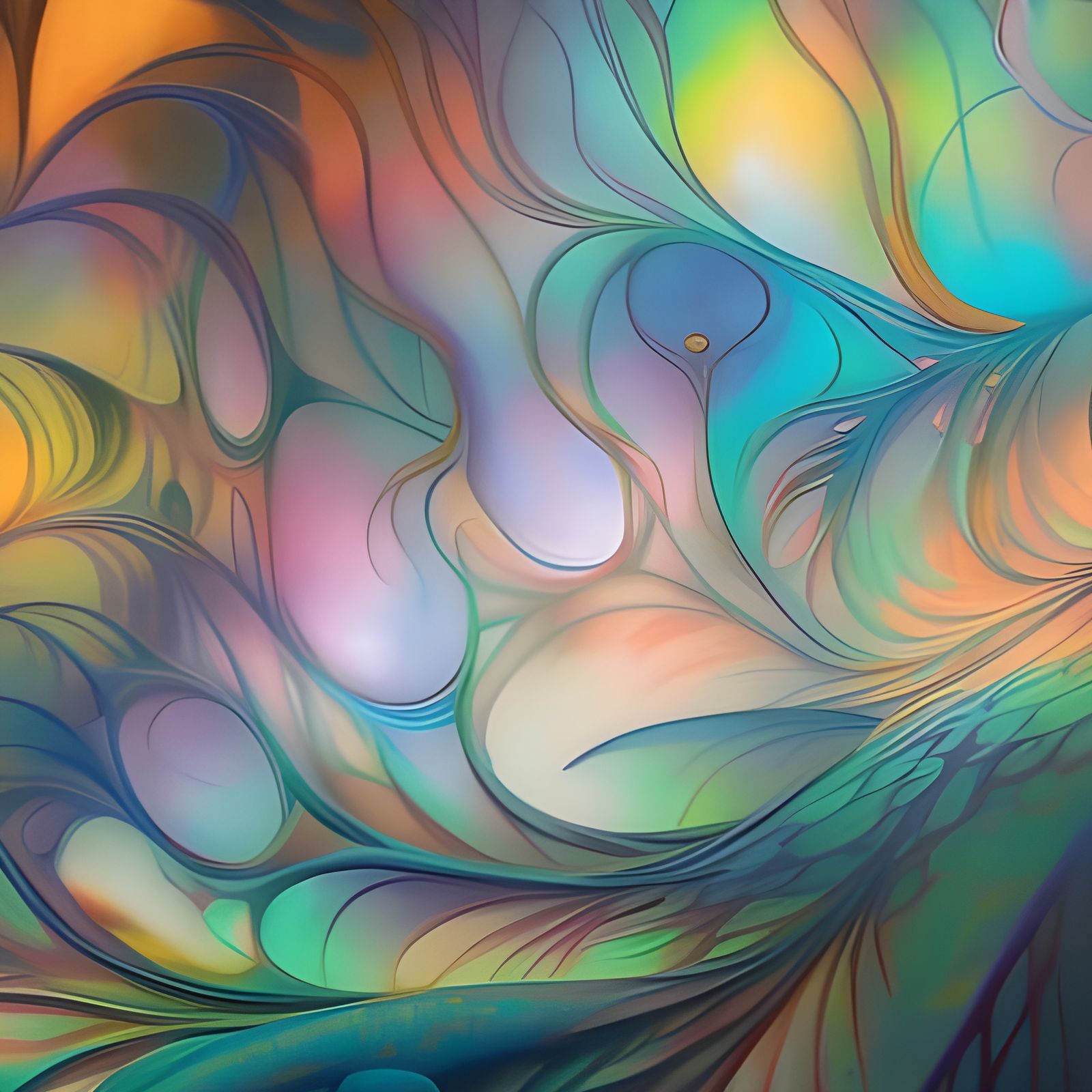 Iridescent Floral Fantasy Landscape in Baroque Style