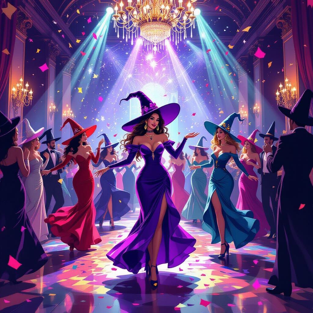 Witches' New Year's Eve Party: Digital Ballroom Dance