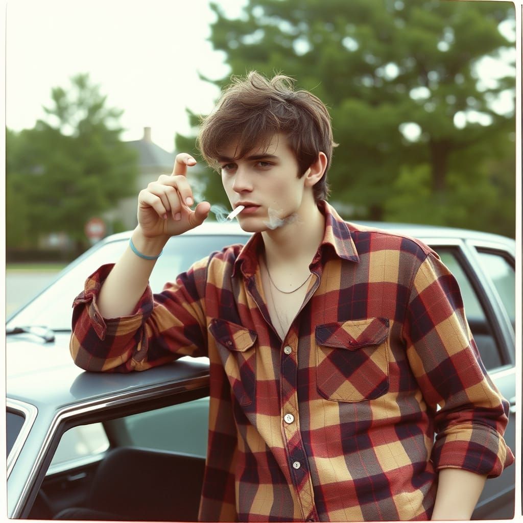 1990s Cool Guy in Polaroid Style