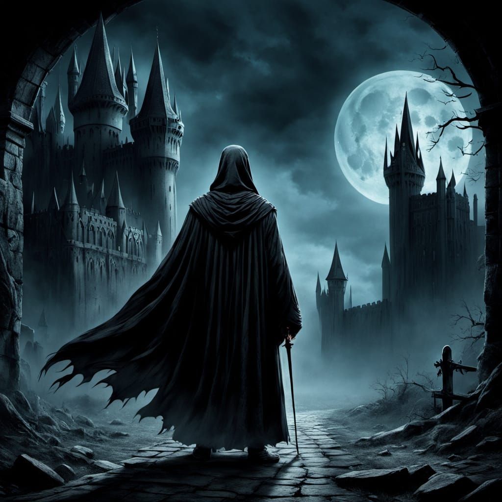 Gothic Lord of the Rings Dementor and Nazgul Confrontation