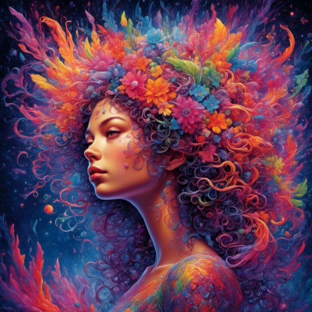 Neon Crowned Princess in Spectrum Splash Art