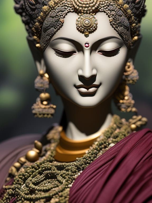 Meditative Zen Garden Portrait in Photorealistic Style