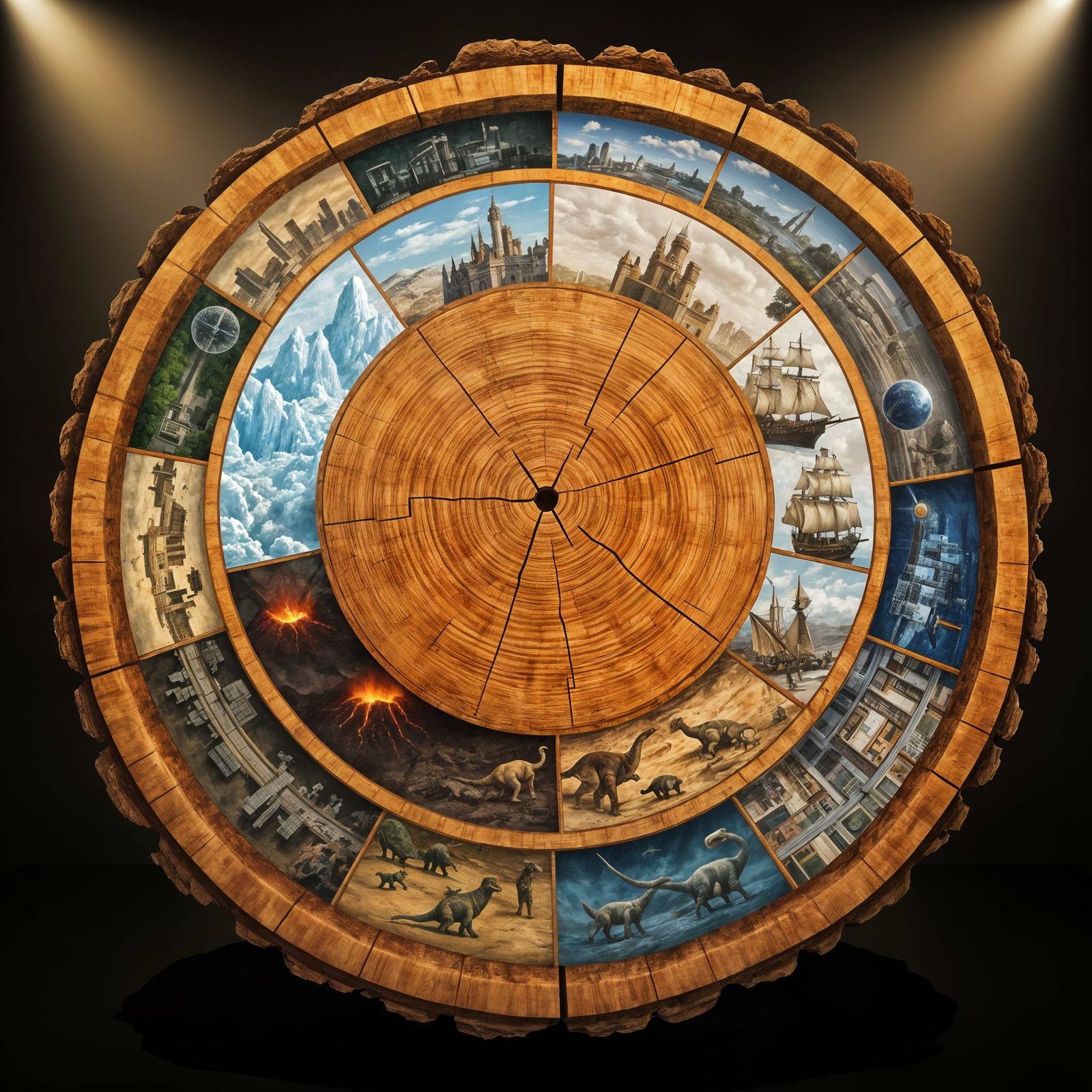 Ancient Sequoia Trunk Cross-Section Shows History Through Gr...