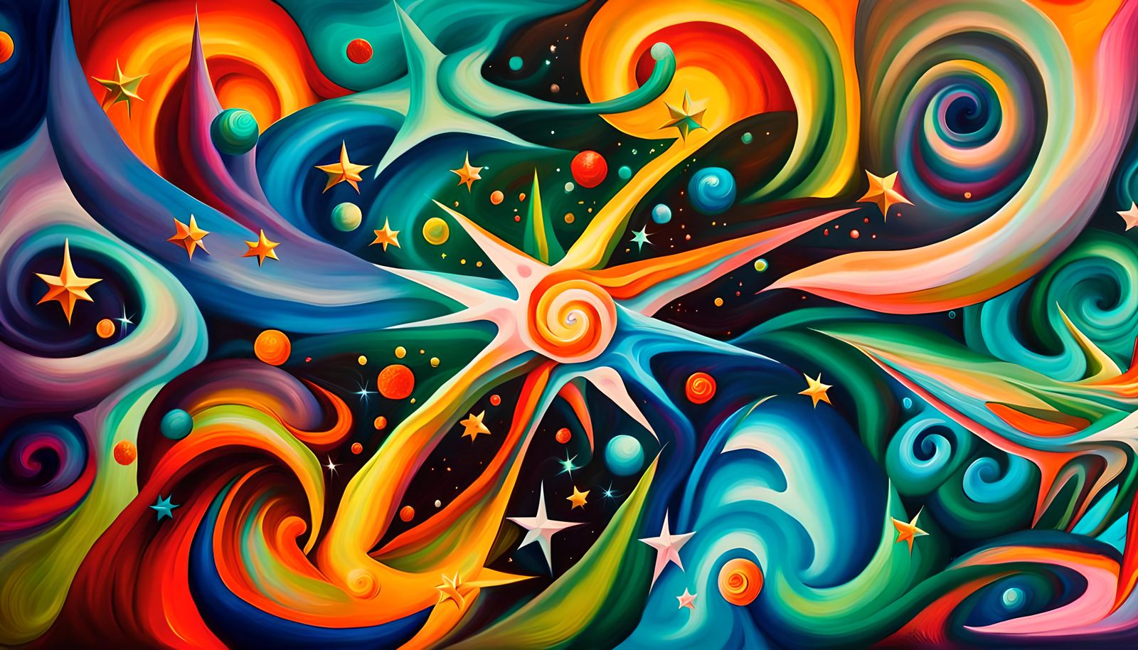 Harmonious Swirling Stars in Impasto Electromagnetic Plasma