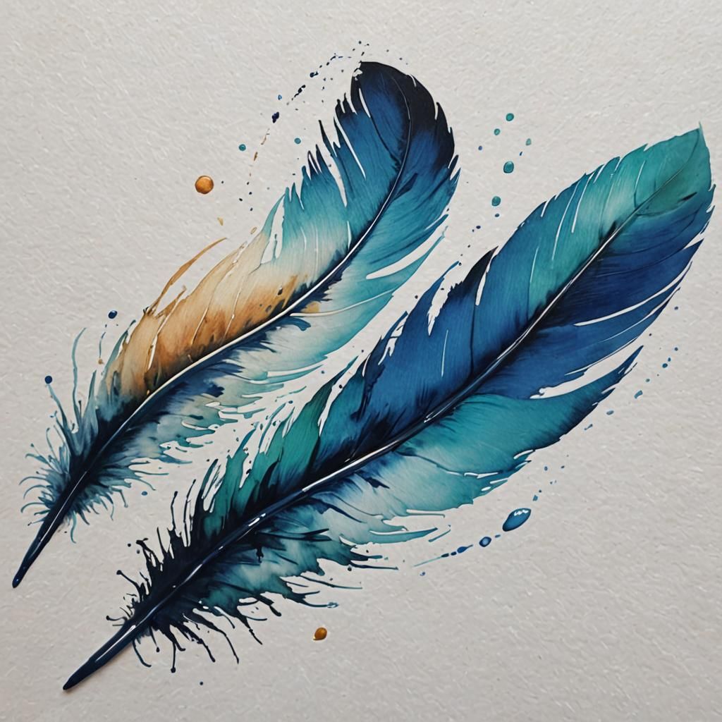 Abstract Ocean Paint Quill AI Art