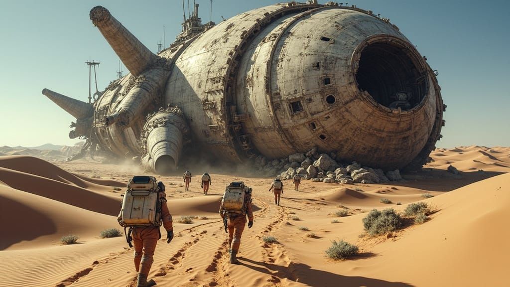 Ancient Space Wreck Discovered on Barren Desert Planet